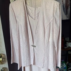 R&M Richards Light Pink Long Sleeve Dress with Jacket